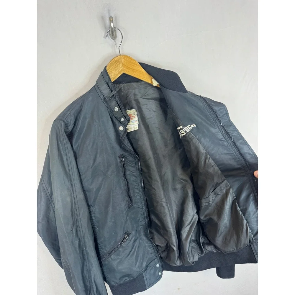 Vintage Goodyear Eagle Racing Jacket Avon Sportswear Black Nylon Bomber Mens M